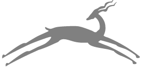 logo, grey buck