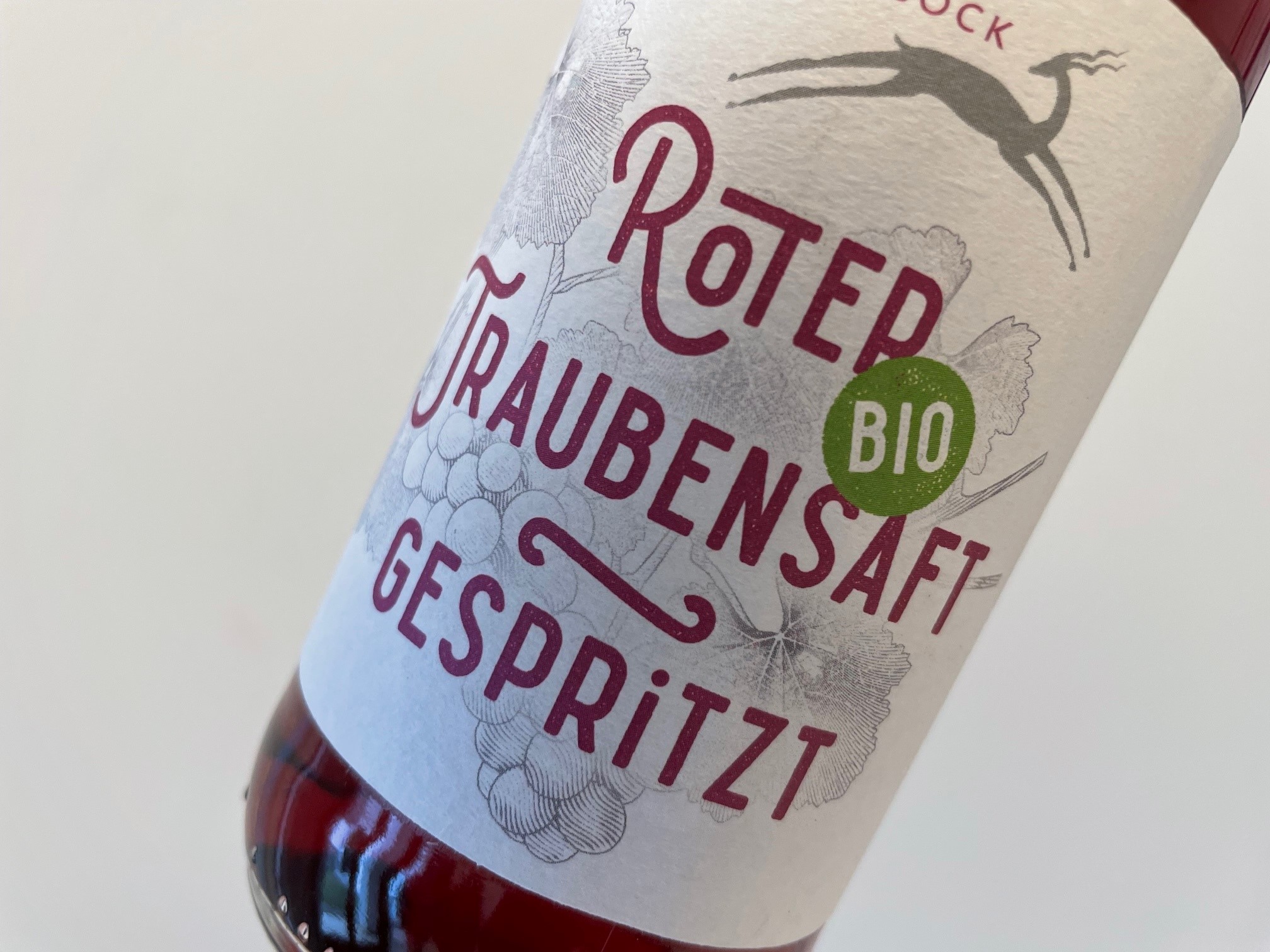 Organic red grape juice sprayed